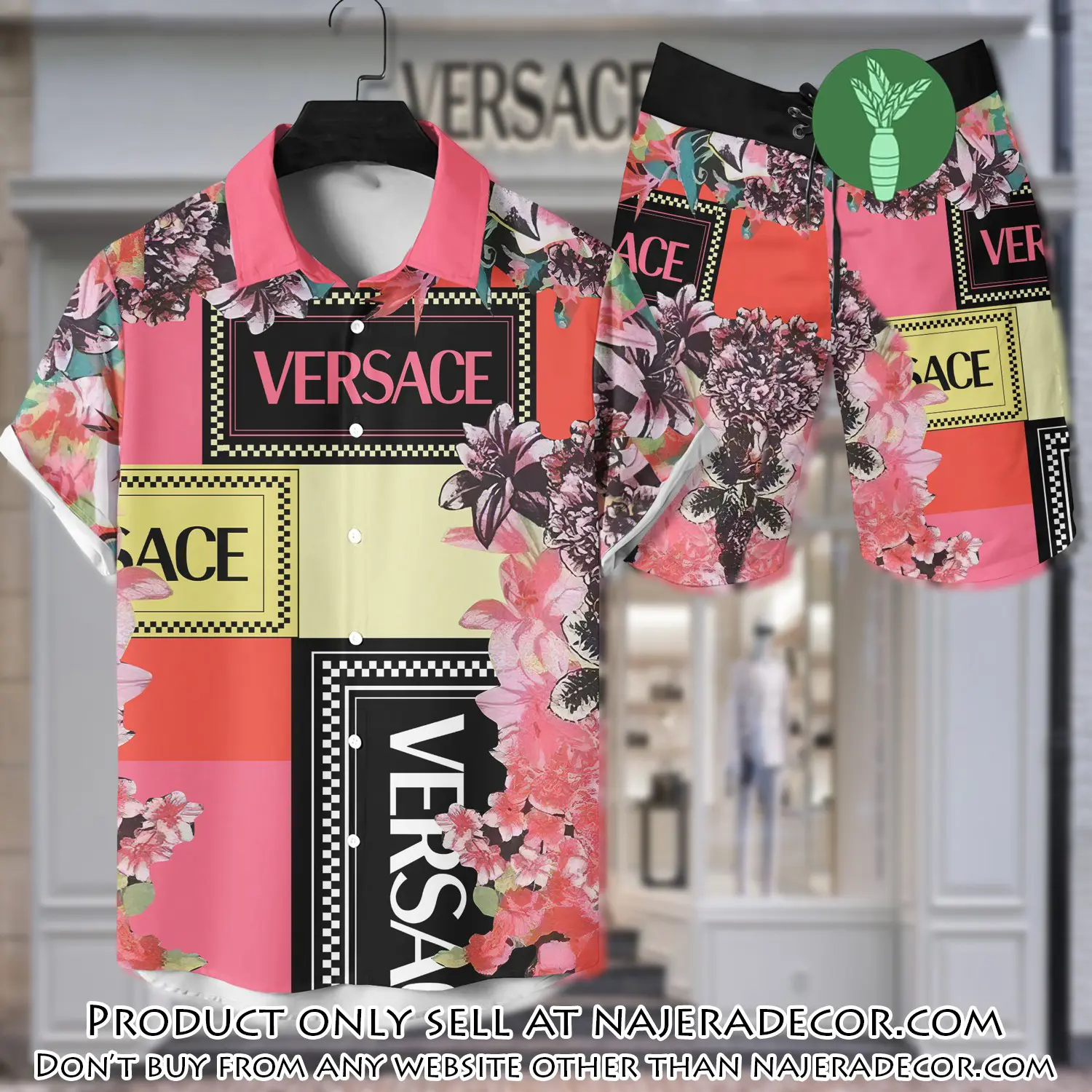 Versace luxury hawaiian shirt & short set lhs1212 njr2208077